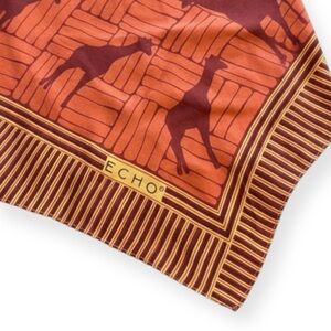 ECHO Vintage Designer Giraffe Silk Square Scarf